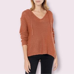 Roxy Burnt Orange Loose Knit Hooded Sweater
